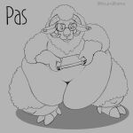  absurd_res ambiguous_gender anthro belly big_belly bovid caprine curled_horn domestic_sheep dragontzin ear_piercing english_text eyewear eyewear_only fur gaming gauged_ear glasses glasses_only hi_res holding_console holding_object holding_switch hooves horizontal_pupils horn line_art love_handles mammal morbidly_obese morbidly_obese_ambiguous morbidly_obese_anthro navel nintendo_switch_lite nude obese obese_ambiguous obese_anthro overweight overweight_ambiguous overweight_anthro piercing playing_videogame pupils sheep sitting solo text thick_thighs wide_hips wool_(fur) 