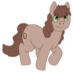  2012 aliasing alpha_channel bluekyokitty brown_body brown_fur brown_mane brown_tail cutie_mark digital_drawing_(artwork) digital_media_(artwork) earth_pony equid equine fan_character female feral flat_colors full-length_portrait fur green_eyes hasbro horse low_res mammal mane my_little_pony pony portrait sebdoggo simple_background smile solo standing tail transparent_background unguligrade 