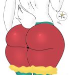  anthro big_butt blush butt cinderace eyes_closed female generation_8_pokemon hoodie_stalker huge_butt nintendo pokemon pokemon_(species) scut_tail short_tail simple_background solo tail thick_thighs white_background white_body 