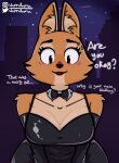  absurd_res anthro big_breasts blush breasts canid canine clothing diane_foxington dreamworks embarrassed female fox fur hi_res lipstick makeup mammal night rubber rubber_clothing rubber_suit solo solo_focus the_bad_guys vanillama worried 