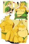  anthro canid canine clothed clothing coolietf digital_media_(artwork) expansion fur growth hair hi_res human humanoid humanoid_pointy_ears hylian keaton_(zelda) link looking_at_viewer male mammal musclegut muscular muscular_anthro muscular_male nintendo overweight simple_background solo species_transformation the_legend_of_zelda transformation wardrobe_malfunction weight_gain young_link 