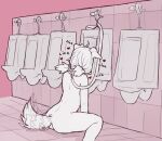 ambiguous_gender anthro bathroom bodily_fluids genital_fluids solo unknown_artist urinal urine watersports 