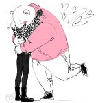  &lt;3 2023 anthro bear bepo biped blush bottomwear clothing duo embrace eyes_closed hoodie hug human human_on_anthro humanoid_hands interspecies mammal minkmen_(one_piece) nekokat42 one_piece pants polar_bear topwear trafalgar_law ursine 