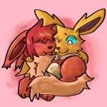  2023 absurd_res aftermath blush cuddling cuddling_tail curry_(feralmunchies) cute_fangs duo eeveelution egg female feral feralmunchies flareon generation_1_pokemon glistening glistening_eyes glistening_hair hair hair_bun hair_on_feral happy hi_res jolteon light lighting male male/female mane mane_hair markings nintendo paws pleased pleased_expression pokemon pokemon_(species) pokemon_egg proud shaded smile spiked_fur spots spotted_markings tail tail_tuft tuft warm warm_colors warm_lighting 