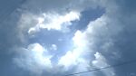  blue_sky cloud cloudy_sky day highres no_humans original outdoors power_lines rune_xiao scenery signature sky 