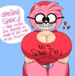  &lt;3 accessory amy_rose anthro big_breasts big_glasses bodily_fluids bottomwear braces breasts clothed clothing colored colored_sketch eyewear female flashing flashing_panties freckles freckles_on_breasts glasses headband hi_res huge_breasts hyper hyper_breasts lisp nerd nerdification ota_(artist) panties raised_bottomwear raised_clothing raised_skirt saliva sega sketch skirt slightly_chubby smile smiling_at_viewer solo sonic_panties sonic_the_hedgehog_(series) underwear 