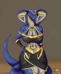  animal_humanoid anthro apode armlet armwear big_breasts blue_body breasts clothing crossgender draconcopode egyptian_clothing elbow_gloves fangs female forked_tongue gloves handwear hi_res humanoid hypnobrai legless living_tail markings naga ninjago nitriumzigma red_eyes reptile reptile_humanoid scalie scalie_humanoid serpentine serpentine_(ninjago) skales_(ninjago) snake snake_hood snake_humanoid snake_tail solo tail teeth tongue unusual_anatomy unusual_tail 