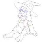  &lt;3 anthro bedroom_eyes bovid caprine clothed clothing deltarune erection erection_under_clothing erection_under_robe eyewear glasses goat half-closed_eyes hat headgear headwear hi_res looking_at_viewer male mammal narrowed_eyes ralsei robe scarf seductive solo solo_focus tbid tenting undertale_(series) wizard_hat 