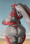  absurd_res areola big_breasts big_butt black_sclera breasts butt cybertronian decepticon female genitals grey_body hasbro hi_res huge_breasts huge_butt humanoid looking_at_viewer looking_back looking_back_at_viewer machine metallic_body nipples pussy ravage42 rear_view red_areola red_body red_eyes red_nipples robot robot_humanoid shatter_(transformers) solo takara_tomy thick_thighs transformers wide_hips 