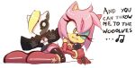  amy_rose anthro bananagaari boots breasts canid canine canis cape choker cleavage clothed clothing duo eulipotyphlan eyeshadow female footwear gloves handwear hedgehog idw_publishing jewelry legwear leotard lying makeup mammal mask microphone necklace one_eye_closed sega singing sonic_the_hedgehog_(comics) sonic_the_hedgehog_(idw) sonic_the_hedgehog_(series) thigh_highs whisper_the_wolf wolf 