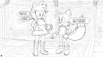  absurd_res amy_rose angry bodily_fluids clothed clothing comic cross-popping_vein excito female hi_res male miles_prower sega sonic_the_hedgehog_(series) speech_bubble sweat sweatdrop text twinkle_park 