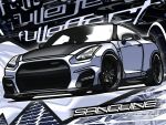  car english_commentary highres motor_vehicle nissan nissan_gt-r no_humans original shadow spoiler_(automobile) sports_car toonzoku vehicle_focus 