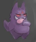  2017 3_toes 5_eyes ambiguous_gender belly colored_sketch digital_drawing_(artwork) digital_media_(artwork) feet front_view full-length_portrait generation_1_pokemon gengar grey_background multi_eye nintendo nobodyshouse open_mouth open_smile pokemon pokemon_(species) portrait purple_body red_eyes red_sclera sharp_teeth short simple_background sketch smile solo standing teeth three-quarter_view toes tongue tongue_out 
