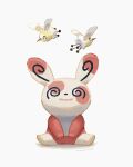  @_@ ^_^ absurdres closed_eyes cutiefly highres looking_up mokuzou_(moku_ssbu) no_humans open_mouth pokemon pokemon_(creature) signature sitting smile spinda white_background 