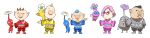  1girl 4boys alph_(pikmin) alternate_costume big_nose black_eyes blonde_hair blue_eyes blue_footwear blue_hair blue_kimono blue_pikmin blue_shorts blue_skirt brittany_(pikmin) brown_hair charlie_(pikmin) checkered_pants clenched_hands closed_eyes closed_mouth colored_skin commentary_request everyone expressionless eyelashes facial_hair fingernails flame_print floral_print flower freckles full_body glasses grey_footwear grey_kimono grey_pants grey_skin half-closed_eyes hand_on_another&#039;s_hand hand_on_own_hip hand_up head_tilt highres insect_wings japanese_clothes jewelry kimono lightning_bolt_print long_sleeves looking_at_viewer louie_(pikmin) midair mohawk multiple_boys mustache naru_(wish_field) no_mouth olimar open_mouth outstretched_arm outstretched_arms own_hands_together pants pikmin_(creature) pikmin_(series) pink_eyes pink_footwear pink_hair pink_kimono pink_pants pointy_ears pointy_nose purple_flower red-framed_eyewear red_footwear red_kimono red_pants red_pikmin red_skin ring rock rock_pikmin sash short_hair shorts sitting_on_arm skirt slippers smile solid_circle_eyes solid_eyes teeth triangle_mouth triangular_eyewear upper_teeth_only very_short_hair water_drop_print wedding_ring white_background white_flower white_sash wide_image wide_sleeves winged_pikmin wings yellow_footwear yellow_kimono yellow_pikmin yellow_shorts yellow_skin 