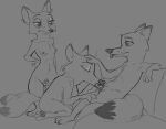  anthro becky_wilde_(visiti) breasts canid canine disney female fox genitals grey_background group hand_on_head incest_(lore) knot male male/female mammal mrs._wilde nick_wilde nipples nude oral penis piercing sex simple_background tggeko tongue tongue_out trio zootopia 