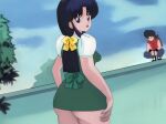  1girl ass ass_focus ass_grab cool_&amp;_sexy_(idolmaster) girl_on_top happy_sex highres nice_(artist) nicee non-web_source panties pantyshot ranma_1/2 saotome_ranma school_uniform sex sex_from_behind sexy_or_cute? striped striped_panties tendou_akane underwear white_panties 