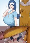  absurd_res big_breasts breasts female generation_1_pokemon genitals gesture hi_res huge_breasts human hypno_(pokemon) male male/female mammal mature_female menyang nintendo penis pokemon pokemon_(species) v_sign 