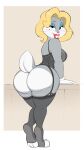  anthro big_butt blonde_hair breasts bugs_bunny butt crossgender female fur hair hi_res huge_butt lagomorph leporid looking_at_viewer looking_back looking_back_at_viewer looney_tunes mammal mtf_crossgender multicolored_body multicolored_fur rabbit two_tone_body two_tone_fur usnarbit warner_brothers 