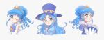  1girl absurdres blue_hair crown dress fushigiboshi_no_futago_hime green_eyes highres magical_girl non-web_source rein_(futagohime) 