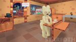  16:9 amusement_park bakery boots clothing domestic_cat english_text felid feline felis food footwear hi_res lagomorph leporid mammal rabbit rubber rubber_boots rubber_clothing rubber_suit slave star_art_hd text union_city widescreen 