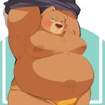  0119_muu 2023 anthro bear belly big_belly blush bulge clothing hi_res kemono male mammal moobs nipples overweight overweight_male solo underwear undressing 