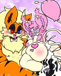  &lt;3 anthro arcanine belly big_belly big_breasts big_butt big_penis blonde_hair blue_eyes blush bodily_fluids breasts bulge butt collar cum duo ejaculation eyewear female generation_1_pokemon generation_3_pokemon genital_fluids genitals glasses hair heterochromia hi_res huge_butt huge_penis lewdchuu_(artist) male male/female nintendo nipples orange_body penetration penis pink_hair pink_nipples pokemon pokemon_(species) purple_eyes red_eyes sex skitty tail tongue tongue_out yellow_body 