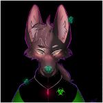  anthro bisexual blush canid canine canis clothing coyote digital_drawing_(artwork) digital_media_(artwork) female fluffy glowing glowing_eyes male mammal patrick_okottsu shaded simple_background solo ziromoon 
