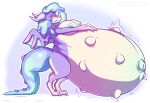  belly big_belly big_breasts breasts dragon female freddymartin fredscloset fur hi_res hyper hyper_pregnancy kick looking_at_viewer navel nipples nude overweight pregnant pregnant_female slightly_chubby solo 