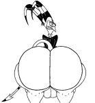  2d_(artwork) 2d_animation animated backsack balls big_butt bite biting_lip blitzo_(helluva_boss) bottomless butt butt_focus clenched_teeth clothed clothing demon genitals helluva_boss horn huge_butt humanoid hyper hyper_butt imp invalid_tag looking_at_viewer looking_back loop male monochrome no_sound plamzdoom presenting presenting_hindquarters short_playtime smile smiling_at_viewer smirk smirking_at_viewer solo tail teeth teeth_showing topwear topwear_only wide_hips 