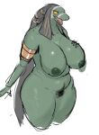 2023 absurd_res ammit anthro areola armlet bandage big_breasts biped black_eyebrows black_eyelashes black_hair black_pubes black_pupils bodily_fluids braided_hair breasts broad_shoulders chubby_anthro chubby_female colored_sketch crocodile crocodilian crocodylid curvy_figure dark_areola deity digital_drawing_(artwork) digital_media_(artwork) egyptian_headdress egyptian_mythology embarrassed eyebrows eyelashes female fingers glistening glistening_areola glistening_armlet glistening_breasts glistening_jewelry gold_(metal) gold_jewelry green_areola hair hand_on_breast hand_on_own_breast hi_res im51nn5 inverted_nipples jewelry long_hair marvel marvel_cinematic_universe middle_eastern_mythology moon_knight_(series) mostly_nude mostly_nude_anthro mostly_nude_female mythology nemes_(clothing) nipples no_irises open_mouth orange_sclera pink_tongue portrait pubes pupils reptile scalie simple_background sketch snout solo standing sweat teeth thick_neck thick_thighs three-quarter_portrait tongue white_background 