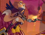  anthro archer bottomless canid canine clothed clothing dungeons_of_aether female fleet_(dungeons_of_aether) fox genitals hi_res mammal prate-dragon pussy solo 
