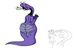  anthro big_butt butt chombachoo duo greeting hypnobrai jewelry male markings meme ninjago nude reptile scale_markings scales scalie simple_background skales_(ninjago) smug_grin snake tagme 