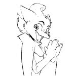  1:1 2023 akunim animated anthro black_and_white canid canine cape clapping clothing dungeons_of_aether fleet_(dungeons_of_aether) fox happy mammal monochrome rivals_of_aether smekbo smile 
