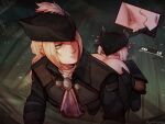  2girls absurdres anilingus anus ass ass_grab blonde_hair bloodborne closed_mouth clothes_pull fluffydango green_eyes hat heart highres lady_maria_of_the_astral_clocktower long_hair multiple_girls pants pants_pull saliva short_hair tricorne white_hair yuri 