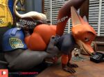  3d_(artwork) anal anthro ass_up big_butt bovid bovine butt butt_grab camseven canid canine cape_buffalo chief_bogo clothing digital_media_(artwork) disney duo fox fur genitals grabbing_from_behind grey_body hand_on_butt hi_res horn huge_butt huge_thighs leg_grab looking_back looking_down looking_pleasured male male/male mammal multicolored_body multicolored_fur nick_wilde office on_arms oral orange_body orange_fur penis police police_officer police_uniform presenting presenting_hindquarters raised_tail red_body red_fox red_fur rimming rimming_male sex size_difference slurping smile tail thick_thighs thigh_grab two_tone_body two_tone_fur uniform wide_hips zootopia 
