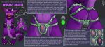  aliaspseudonym anthro bdsm chastity_belt chastity_device collar contraption_concept dragon edging english_text genitals hi_res magic_collar magical_chastity male metal_collar open_mouth penis purple_body runescript solo text weejay 