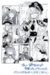  6+girls akari_(blue_archive) ako_(blue_archive) bell black_necktie blue_archive closed_eyes demon_horns demon_wings fuuka_(blue_archive) greyscale halo haruna_(blue_archive) highres hina_(blue_archive) horns iori_(blue_archive) izumi_(blue_archive) junko_(blue_archive) long_hair looking_at_viewer monochrome multiple_girls neck_bell necktie satou_kibi speech_bubble thighs twintails wings 