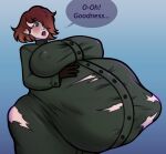  brown_hair clothing elf female fetal_kick fetal_movement freckles hair hi_res huge_belly humanoid hyper hyper_pregnancy mina_(wellbredkitsune) pregnant pregnant_female rapid_pregnancy solo surprise surprised_expression tight_clothing torn_clothing unborn_kicking wellbredkitsune 