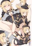  1boy 1girl arched_back ass beret between_breasts black_choker black_headwear black_jacket black_one-piece_swimsuit blonde_hair book boxer_briefs braid breasts choker closed_mouth fate/grand_order fate_(series) hat head_wings highres holding holding_book imminent_breast_grab jacket large_breasts leaning_forward long_sleeves looking_at_viewer male_underwear multiple_views one-piece_swimsuit open_clothes open_jacket open_mouth parted_bangs profile reading red_eyes sandals shiseki_hirame spread_legs sweat swimsuit thighs thrud_(fate) thrud_(swimsuit_assassin)_(fate) tongue tongue_out two-tone_gloves underwear valkyrie_(fate) wings 