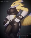  anthro bandai_namco blue_eyes bottomwear bra claws clothing digimon digimon_(species) dogzeela female finger_claws fingerless_gloves fluffy fluffy_tail fur gloves handwear hi_res looking_at_viewer pants renamon simple_background solo sports_bra tail underwear yellow_body yellow_fur 