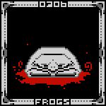  16-bit 1:1 ambiguous_gender amphibian black_background blood blood_pool bodily_fluids border digital_media_(artwork) dumpy english_text feral frog grey_border grey_text number obese obese_feral overweight overweight_feral partially_colored pillbagz pixel_(artwork) restricted_palette scp-306-1 scp_foundation simple_background solo species_name text 