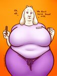  belly big_breasts boss_monster bovid breasts caprine deltarune female goat hi_res mammal overweight overweight_female oystercatcher7 solo taking_order toriel undertale undertale_(series) waiter wide_hips 