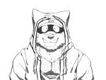  2023 canid canine canis clothing digital_drawing_(artwork) digital_media_(artwork) domestic_dog hat headgear headwear looking_at_viewer male mammal monapic_chang muscular muscular_male simple_background smile solo subaru_(monapic_chang) white_background 