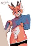  absurd_res animal_crossing anthro beau_(animal_crossing) bodily_fluids clothed clothing deer disembodied_penis duo genitals girly hi_res imminent_sex klauno leaking male male/male mammal nintendo partially_clothed penis penis_size_difference seductive sweat sweater thick_thighs topwear touching_penis undressing 