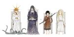  4boys aldrich_devourer_of_gods barefoot black_hair blonde_hair company_connection crossover dark_souls_(series) dark_souls_i dark_souls_iii dark_sun_gwyndolin elden_ring from_software headpiece highres holding holding_sword holding_weapon jdori kuro_the_divine_heir miquella_(elden_ring) multiple_boys robe sekiro:_shadows_die_twice sitting sword weapon white_hair white_robe 