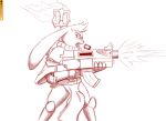  anthro armor disney ears_down female fire gun hair hi_res judy_hopps lagomorph leporid line_art mammal pivoted_ears rabbit ranged_weapon simple_background sister_of_battle solo spoof_(artist) warhammer_(franchise) weapon white_background zistopia zootopia 