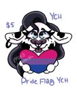  advertisement ambiguous_gender anthro hi_res lgbt_pride mana_hannah pride_color_flag pride_colors solo ych ych_(character) 