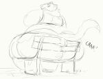  anthro bench big_butt butt cettus chair clothed clothing english_text female furniture grass huge_butt looking_back looking_down mammal maren_sommer morbidly_obese morbidly_obese_anthro morbidly_obese_female mustelid musteline obese obese_anthro obese_female onomatopoeia overweight overweight_anthro overweight_female plant rear_view sitting sketch solo sound_effects stoat tail text true_musteline weasel 