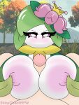  accessory angry annoyed areola big_breasts breast_play breasts curvy_figure duo elemental_creature female flora_fauna flower flower_in_hair generation_8_pokemon genitals green_hair hair hair_accessory hand_on_breast hi_res hisuian_form hisuian_lilligant human humanoid looking_at_viewer male male/female mammal nintendo nipples not_furry nude penis pink_areola pink_nipples plant plant_hair pokemon pokemon_(species) pokemon_legends_arceus pseudo_hair regional_form_(pokemon) revenge revenge_sex sex shinychaonsfw titfuck voluptuous voluptuous_female white_body 